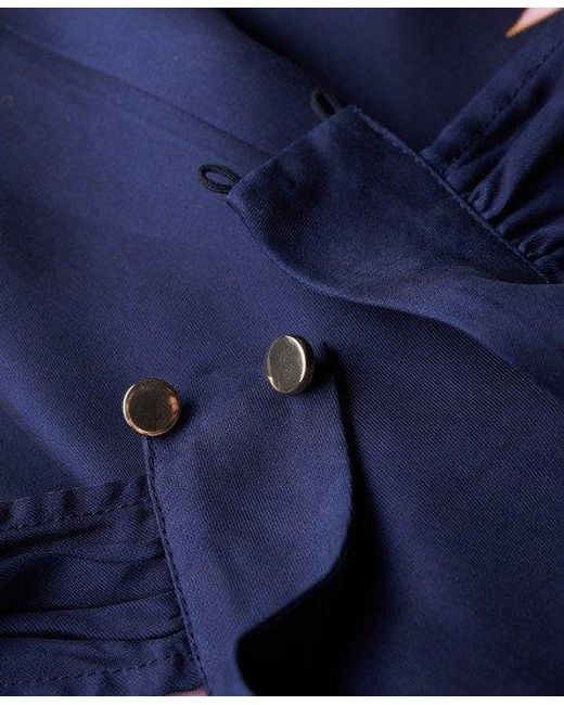 Robe courte imprimée sans manches Superdry en coloris Blue