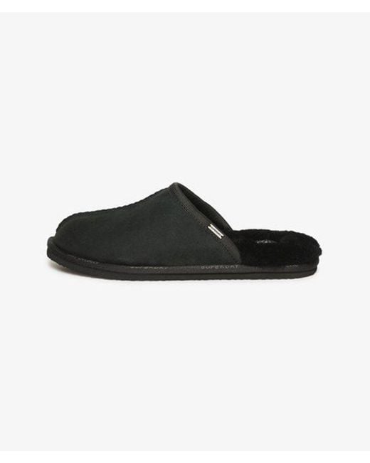Superdry Black & Co Suede Mule Slippers for men