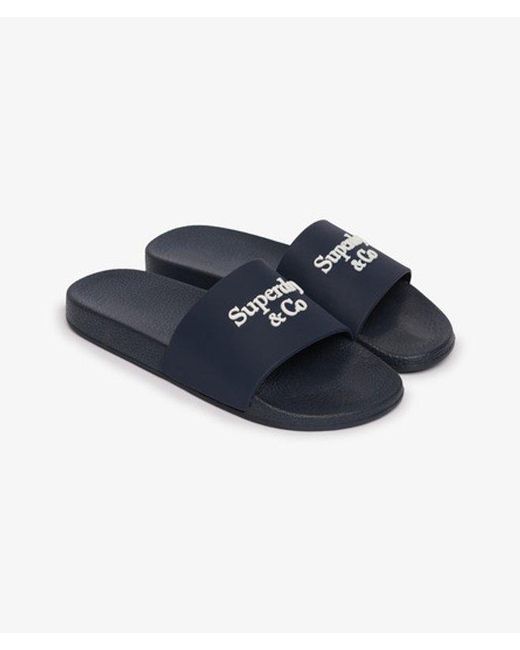 Superdry Blue & Co Pool Sliders