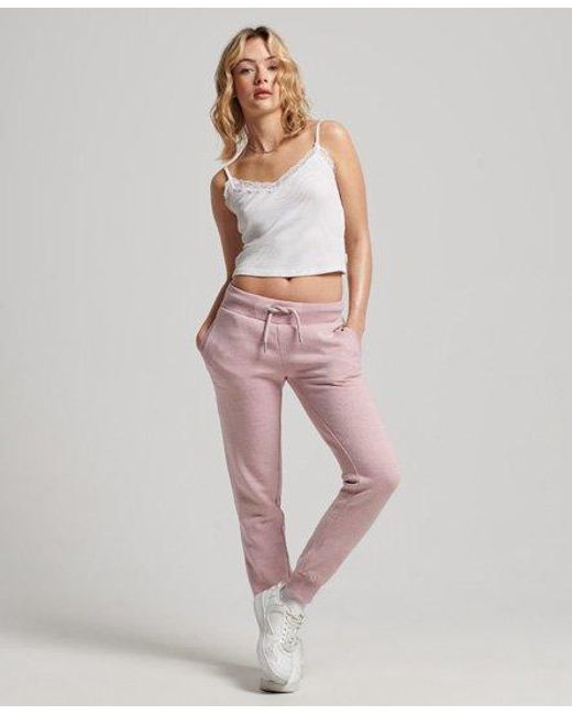 Superdry Pink Vintage Logo Embroidered joggers