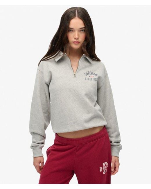Superdry Gray & Co Athletic Collared Half Zip Jumper