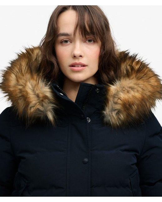 Superdry Blue Everest Hooded Bomber Jacket