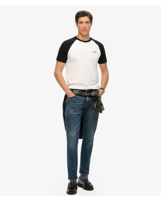 Superdry White & Co Organic Cotton Essential Logo Baseball T-shirt for men