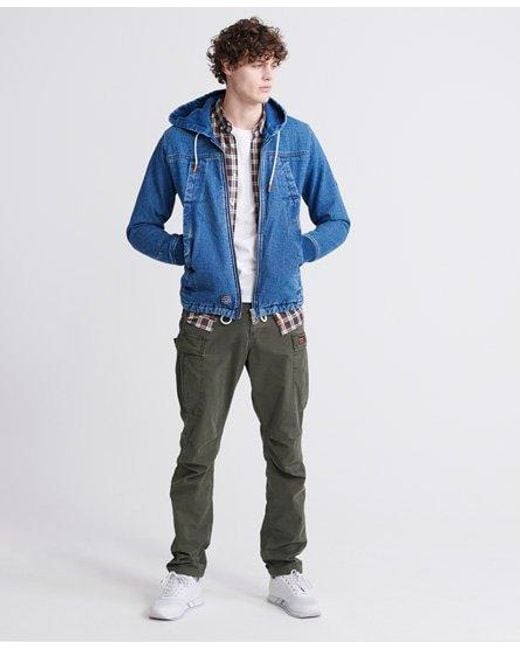 Superdry Blue Hooded Worker Jacket Worker for men