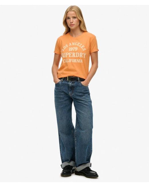 Superdry Orange & Co Surf Logo Fitted T-shirt