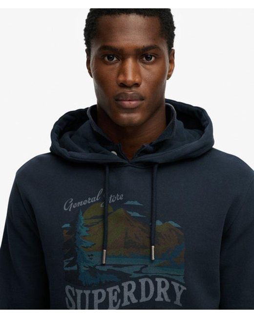 Superdry Blue & Co Outdoors Mountain Relaxed Hoodie for men