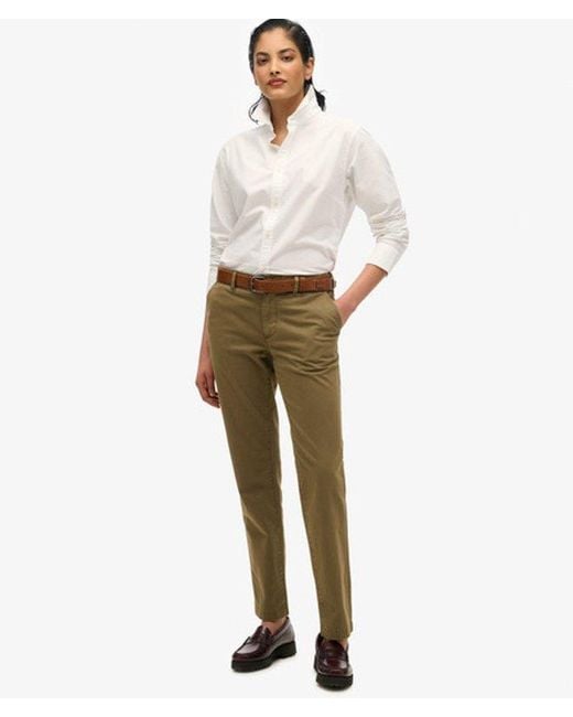 Superdry White Mid Rise Chino