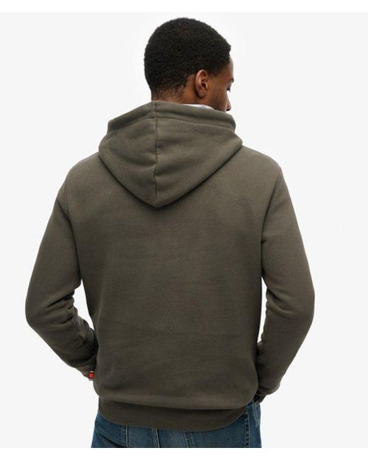 Superdry Gray Leathers Hoodie for men