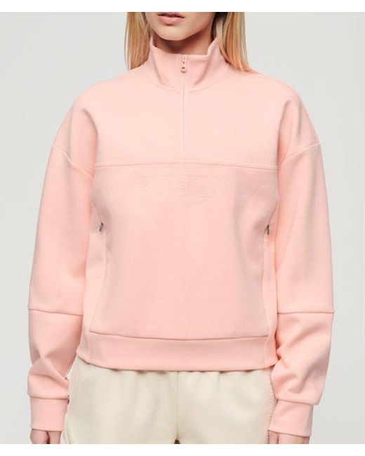 Superdry Pink & Co Sport Tech Relaxed Half Zip