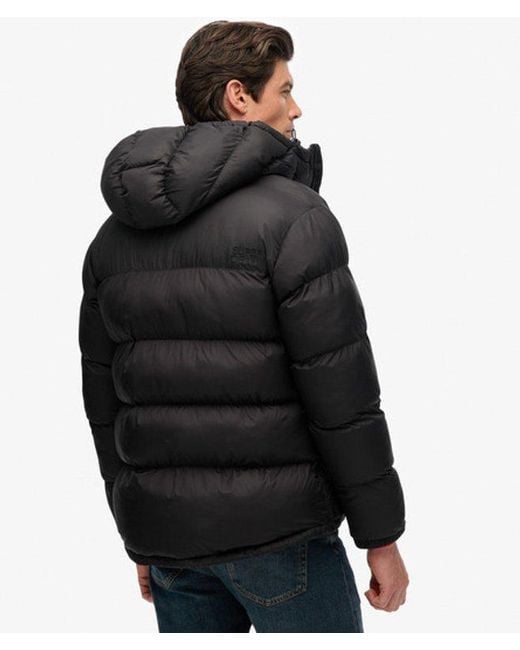 Homme Doudoune Noire À Capuche Taille Superdry pour homme en coloris Red