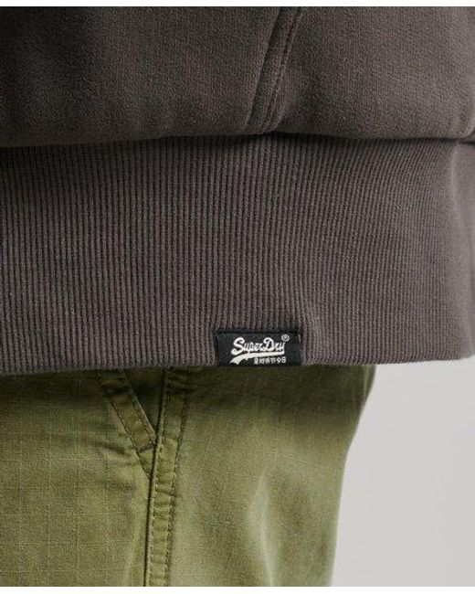 Superdry Gray Borg Lined Zip Hoodie Dark Vintage for men
