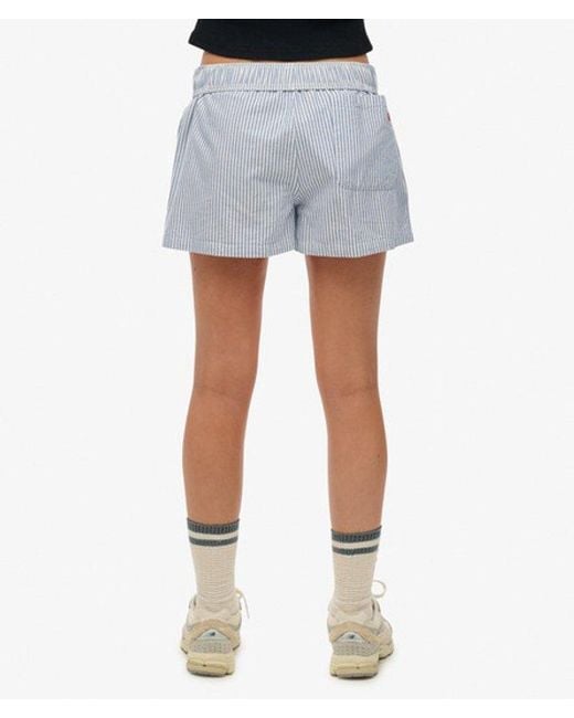 Superdry Blue & Co Organic Cotton Stripe Elasticated Shorts