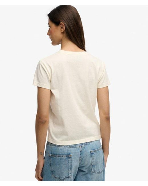 Superdry White Athletic Essentials Fitted Graphic T-shirt