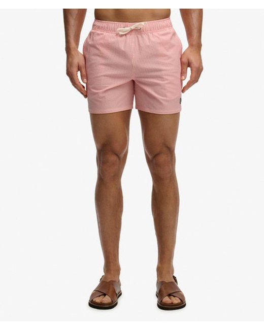 Superdry Pink & Co Seer Sucker 15-inch Swim Shorts for men
