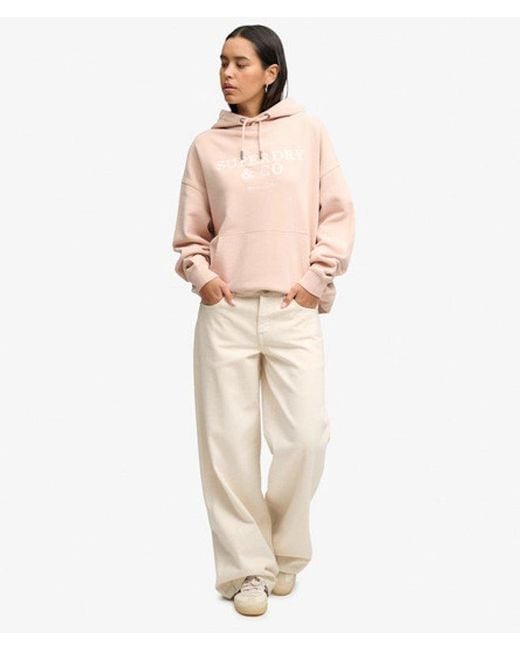 Superdry Natural & Co Luxe Casual Embroidered Relaxed Hoodie