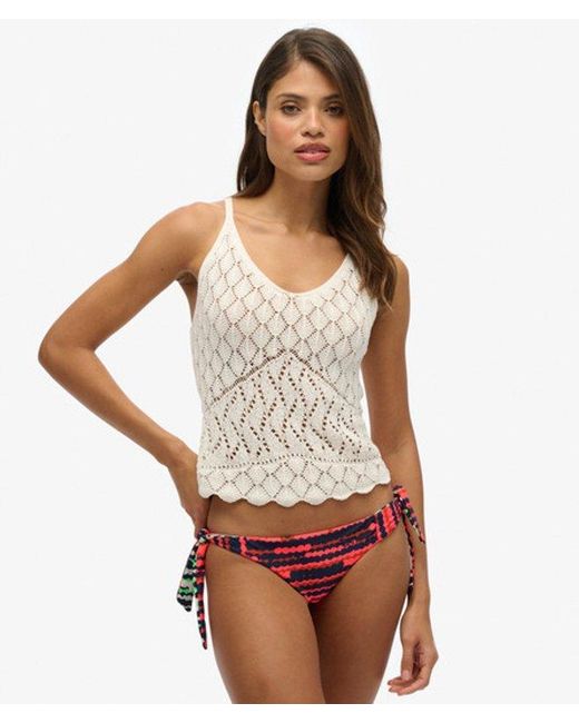 Femme Bas De Bikini À Imprimé Mélangé Taille Superdry en coloris Red