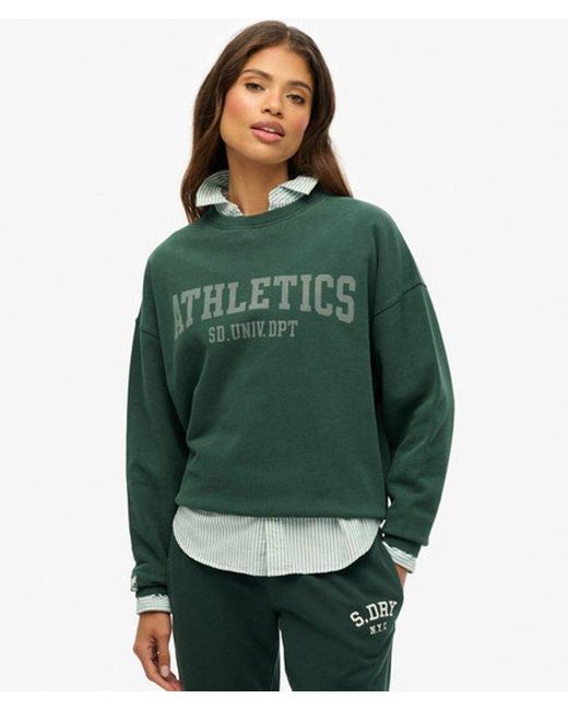 Superdry Green & Co Athletic Essentials Relaxed Crew Sweatshirt