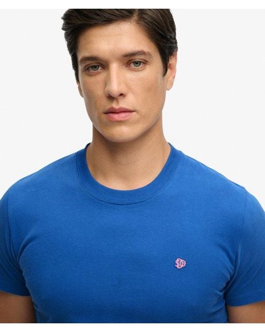 Superdry Blue Sd & Co Logo Embroidered T-Shirt for men
