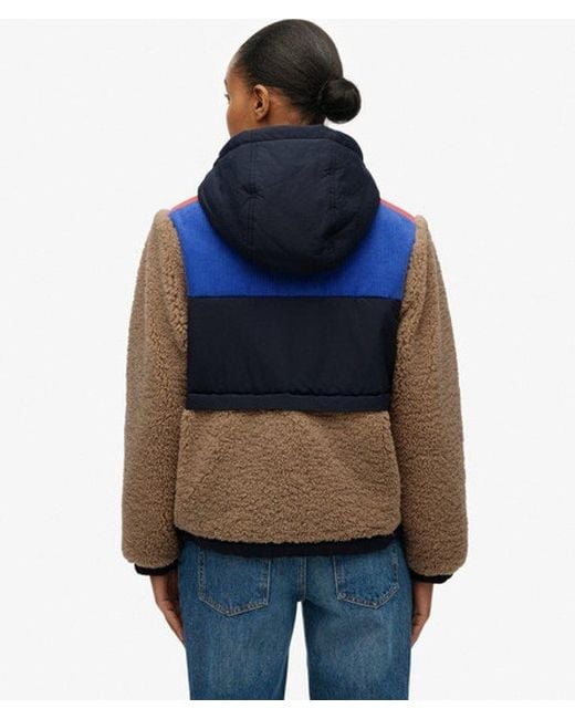 Superdry Blue Hooded Fleece Jacket