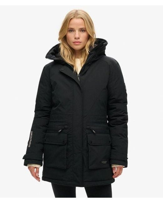 Superdry Black City Padded Parka Coat