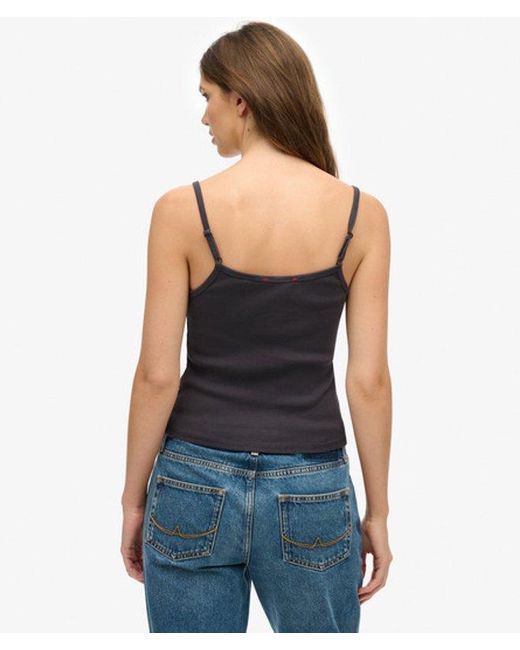 Superdry Blue & Co Athletic Essentials Graphic Button Cami Top