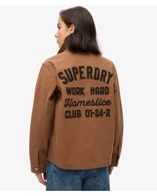 Superdry Brown Embroidered Chore Jacket