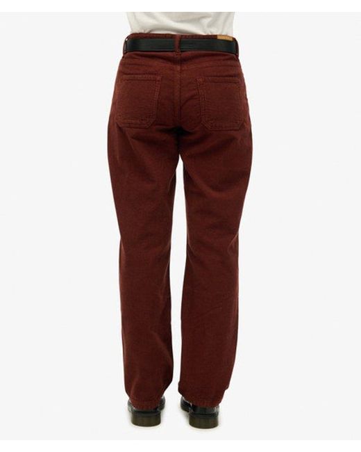 Superdry White Straight Leg Cord Pants Size: 26/32