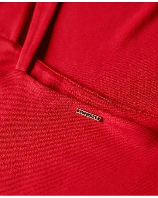 Superdry Red Ladies Slim Fit Jersey Cutout Midi Dress