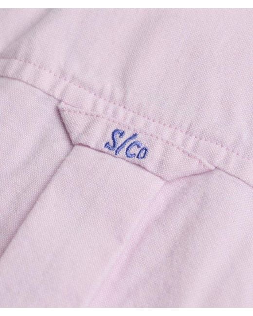 Superdry Purple Preppy Oxford Long Sleeve Shirt for men