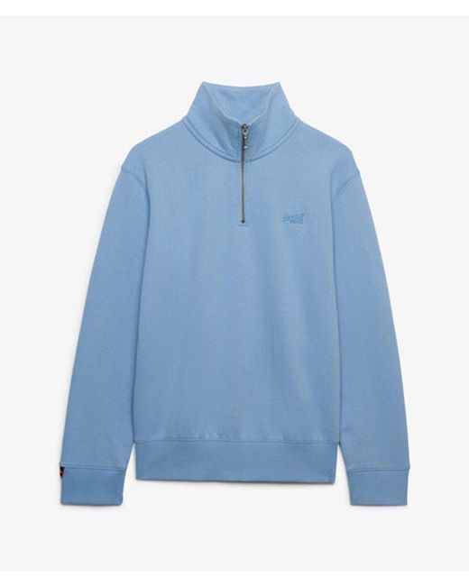 Superdry Blue & Co Essential Logo Half Zip Sweatshirt for men