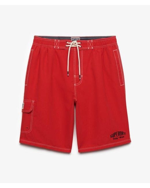 Superdry Red & Co Cargo 19-inch Boardshorts for men