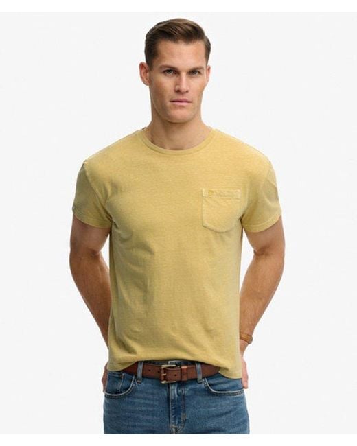 Superdry Gray & Co Classic Cotton Linen Pocket T-shirt for men