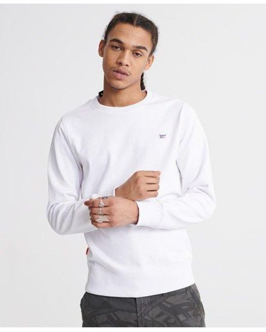 Superdry White Collective Loopback Crew Sweatshirt Optic for men