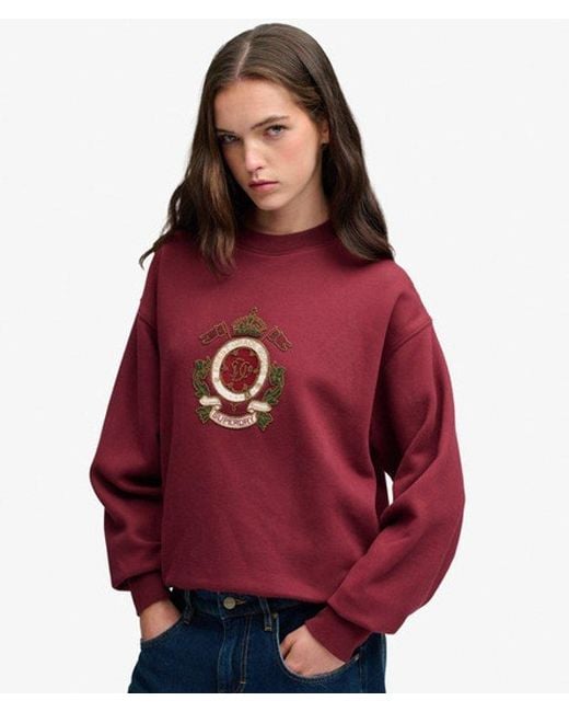 Superdry Red & Co Crest Loose Crew Sweatshirt