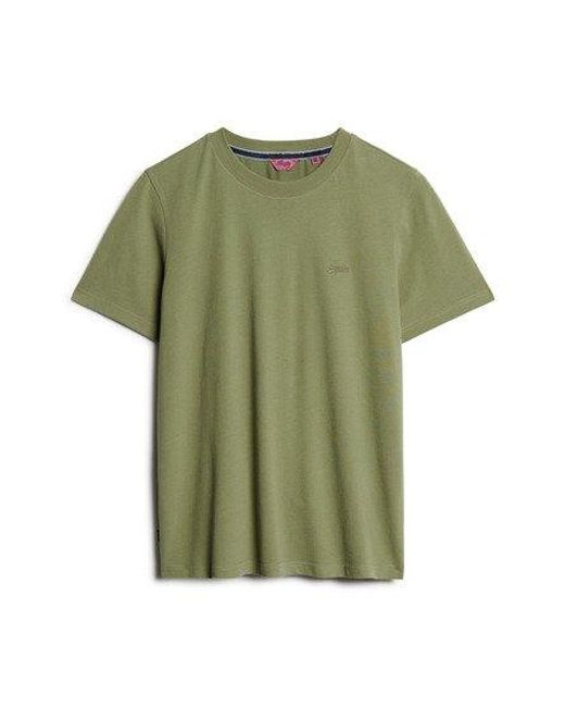 T-shirt brodé vintage logo en coton bio Superdry en coloris Green