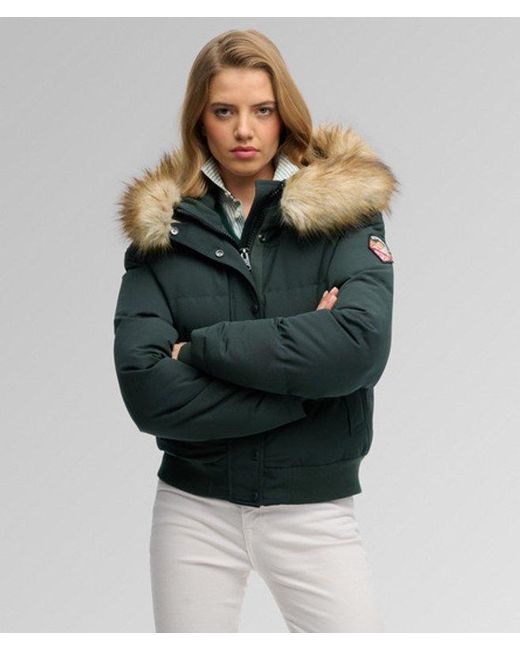 Superdry Green & Co Everest Hooded Bomber Jacket