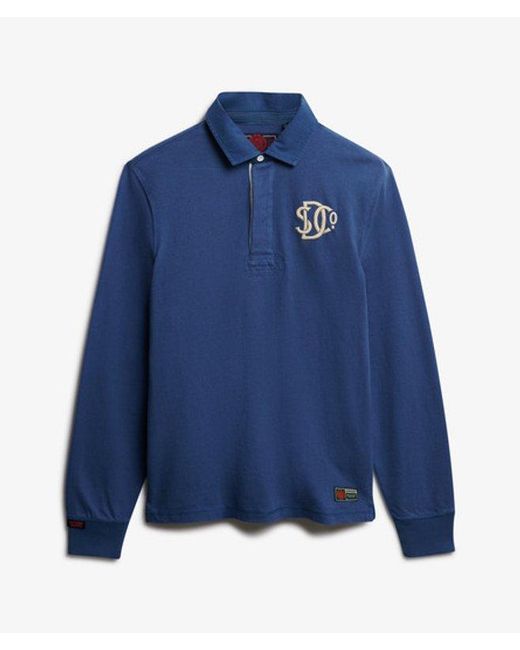 Superdry Blue & Co Vintage Athletic Rugby Shirt for men