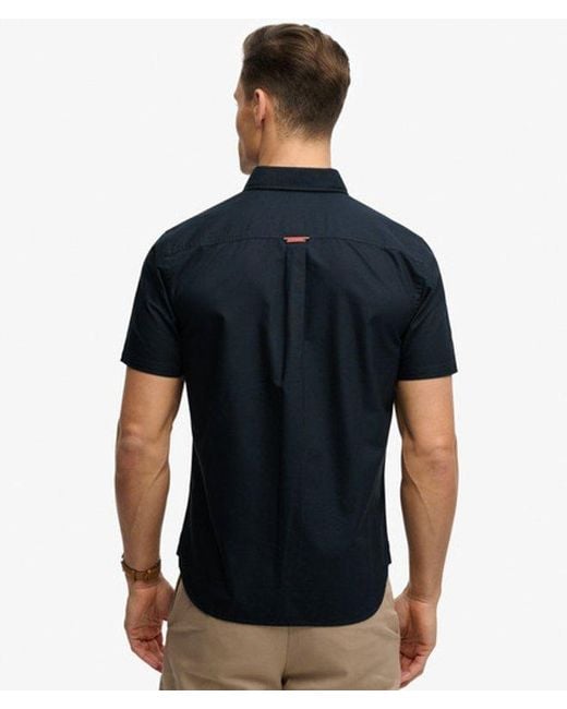 Superdry Blue Essentials Oxford Short Sleeve Shirt for men