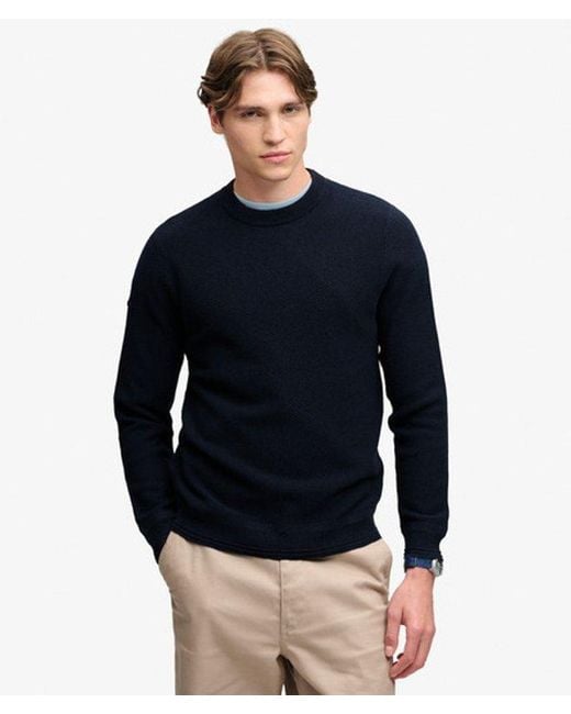 Superdry Blue & Co Texture Knit Jumper for men