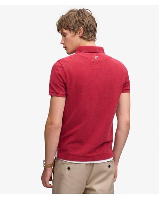 Superdry Red & Co Classic Pique Polo Shirt for men