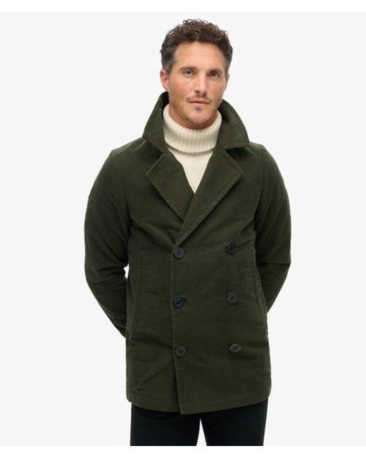 Superdry Green & Co The Merchant Store - Moleskin Pea Coat for men