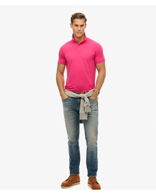 Superdry Pink & Co City Pique Polo Shirt for men