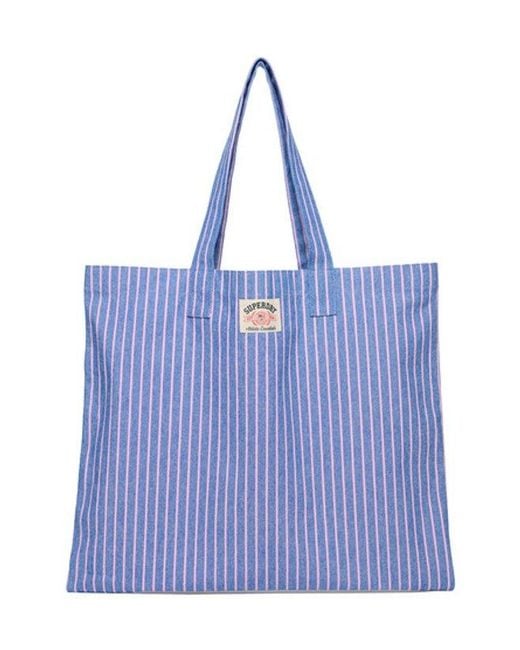 Superdry Blue & Co Oxford Stripe Tote Bag