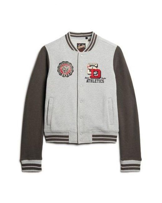 Superdry Blue Collegiate Jersey Varsity Bomber Jacket