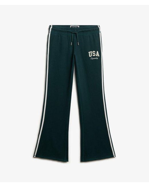 Superdry Blue Athletic Essentials Stripe Flare Joggers