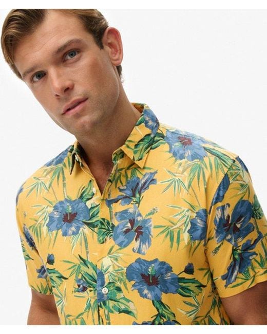 Superdry Blue & Co Hawaiian Printed Shirt for men