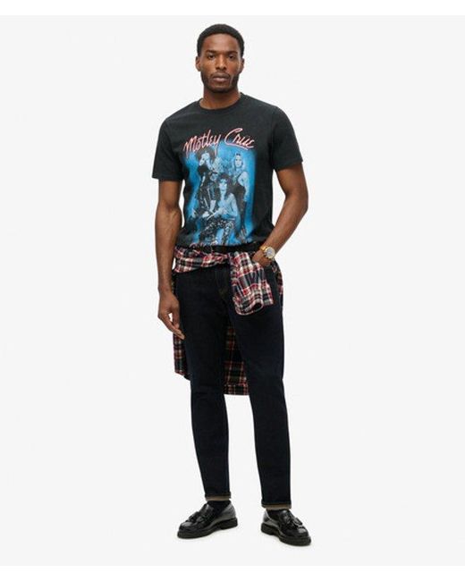 Superdry Blue & Co Mötley Crüe X & Co Limited Edition T-shirt for men