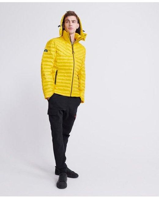 yellow black puffer jacket