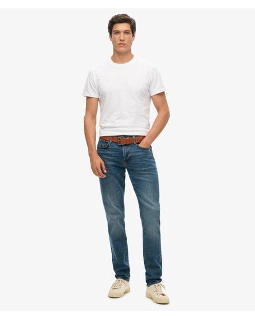 Homme Jean Slim The Merchant Store En Coton Bio Taille Superdry pour homme en coloris Blue