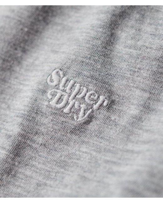 Superdry Gray & Co Slub Embroidered V-neck T-shirt